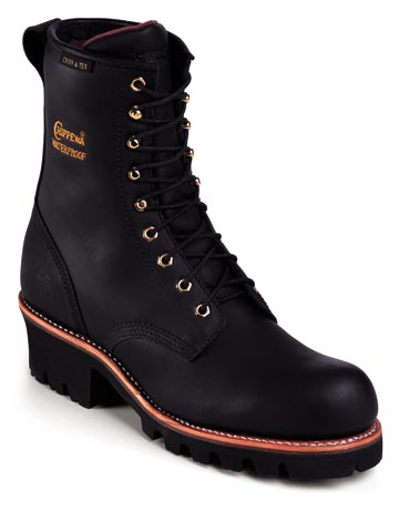 Chippewa Black 8 Inch Waterproof Logger Men's