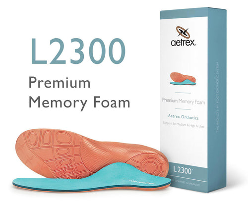Aetrex Men's Premium Memory Foam Orthotic Insole For Extra Comfort