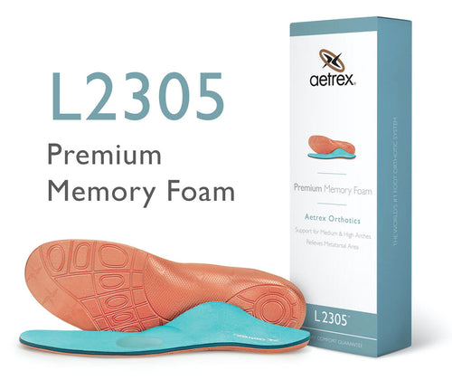 Aetrex Men's Memory Foam Orthotic With Metatarsal Support