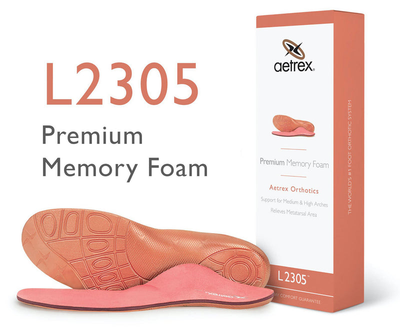 Aetrex Women's Premium Memory Foam Orthotic With Metatarsal Support
