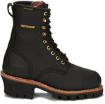 Chippewa Black 8 Inch Waterproof Logger Men's