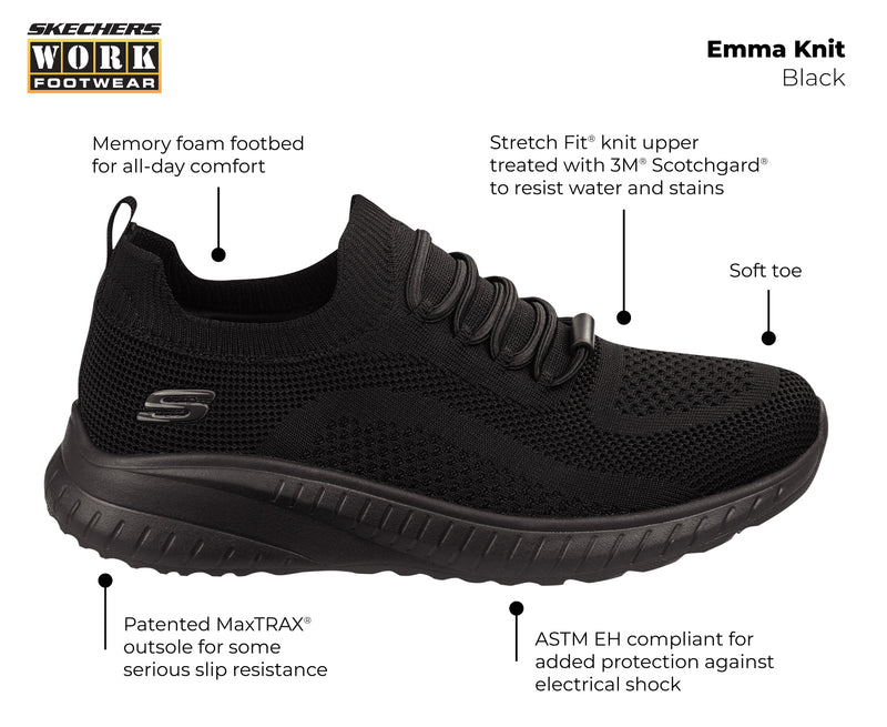 Women's Emma Knit MaxTRAX® Soft Toe SRO Slip-On Athletic
