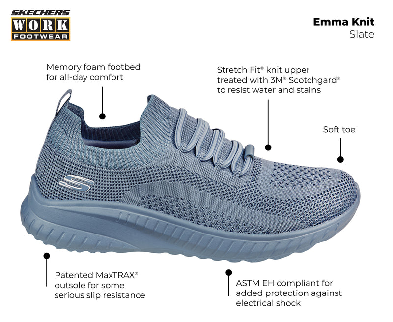 Women's Emma Knit MaxTRAX® Soft Toe SRO Slip-On Athletic
