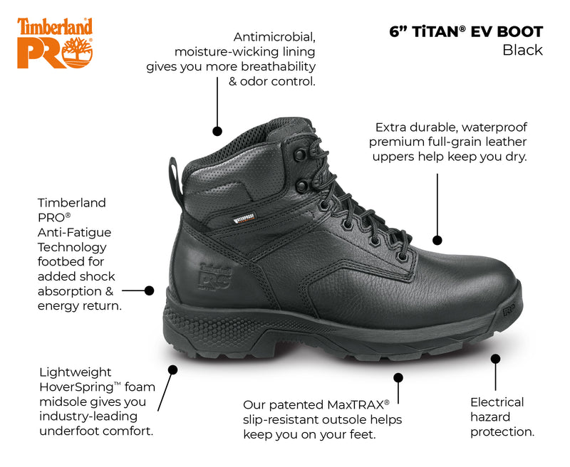 Men's 6" TiTAN® EV MaxTRAX® Soft Toe WP SRO Boot