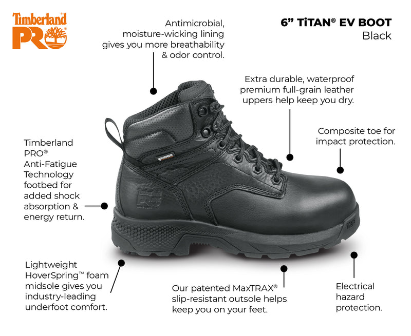 Women's 6" TiTAN® EV MaxTRAX® Comp Toe WP SRO Boot