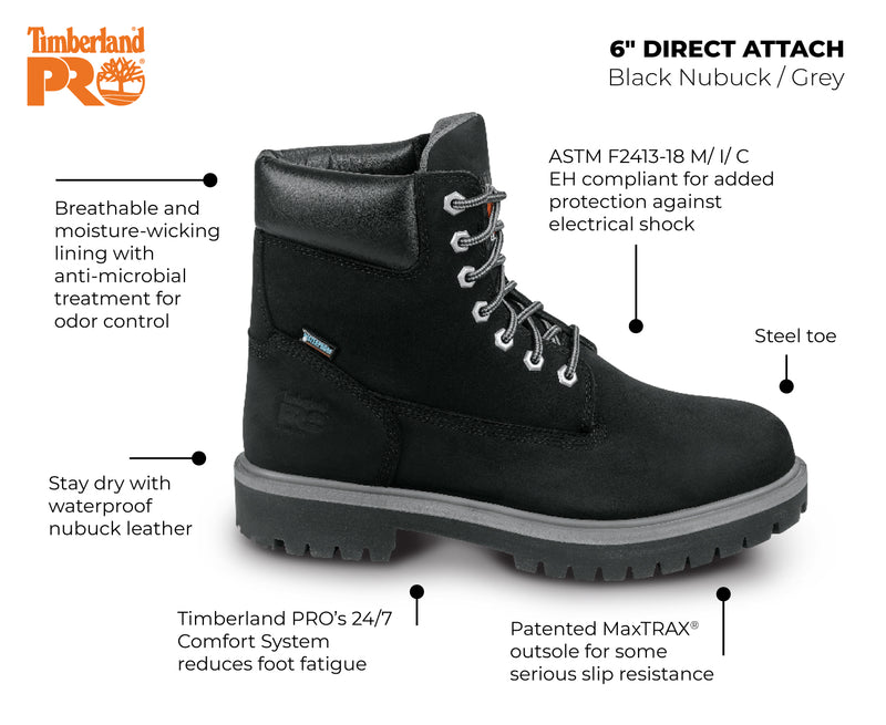 Men's 6" Direct Attach MaxTRAX® Steel Toe WP SRO Boot