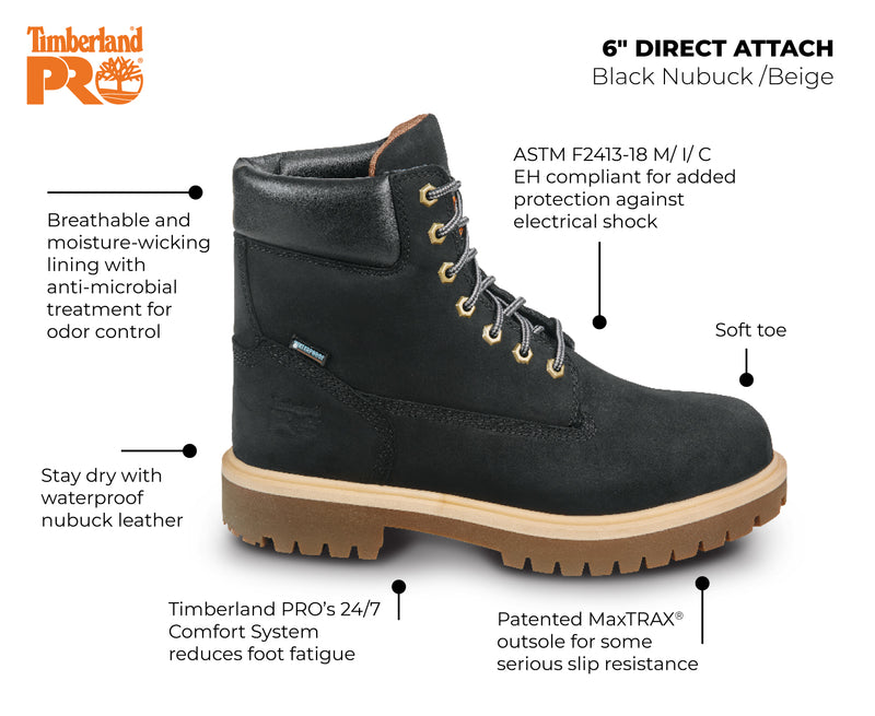 Men's 6" Direct Attach MaxTRAX® Soft Toe WP SRO Boot