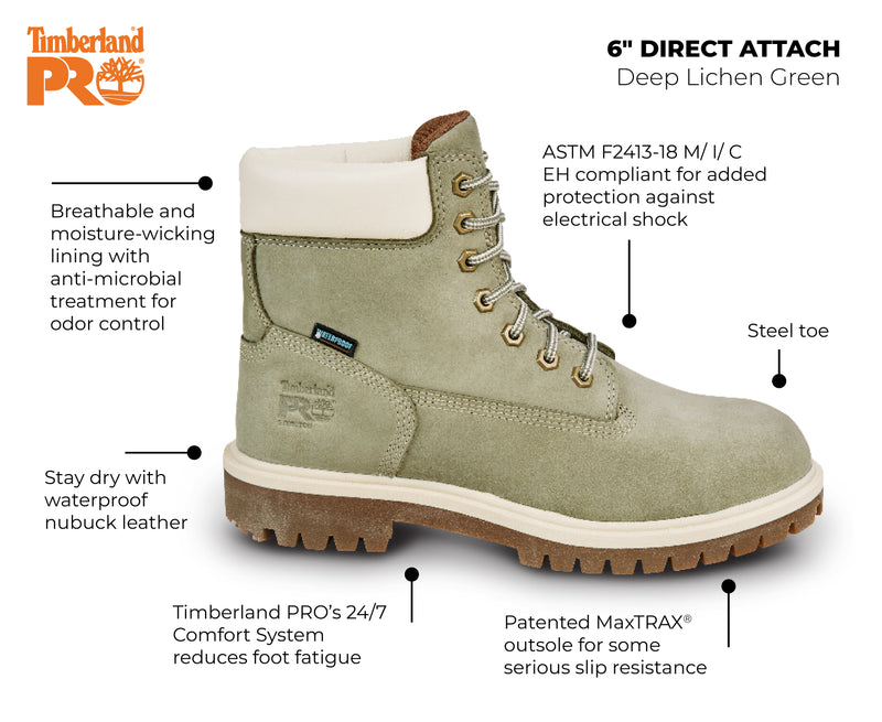 Women's 6" Direct Attach MaxTRAX® Steel Toe WP SRO Boot
