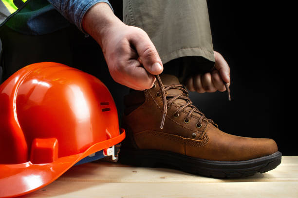 On-site professional safety footwear fitting